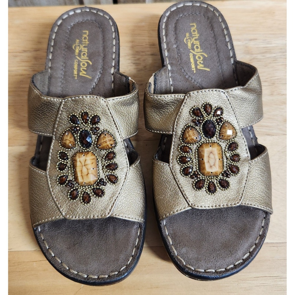 Women Natural Soul All Thu Comfort Sandals 6.5‎ bronze summer dress beach resort